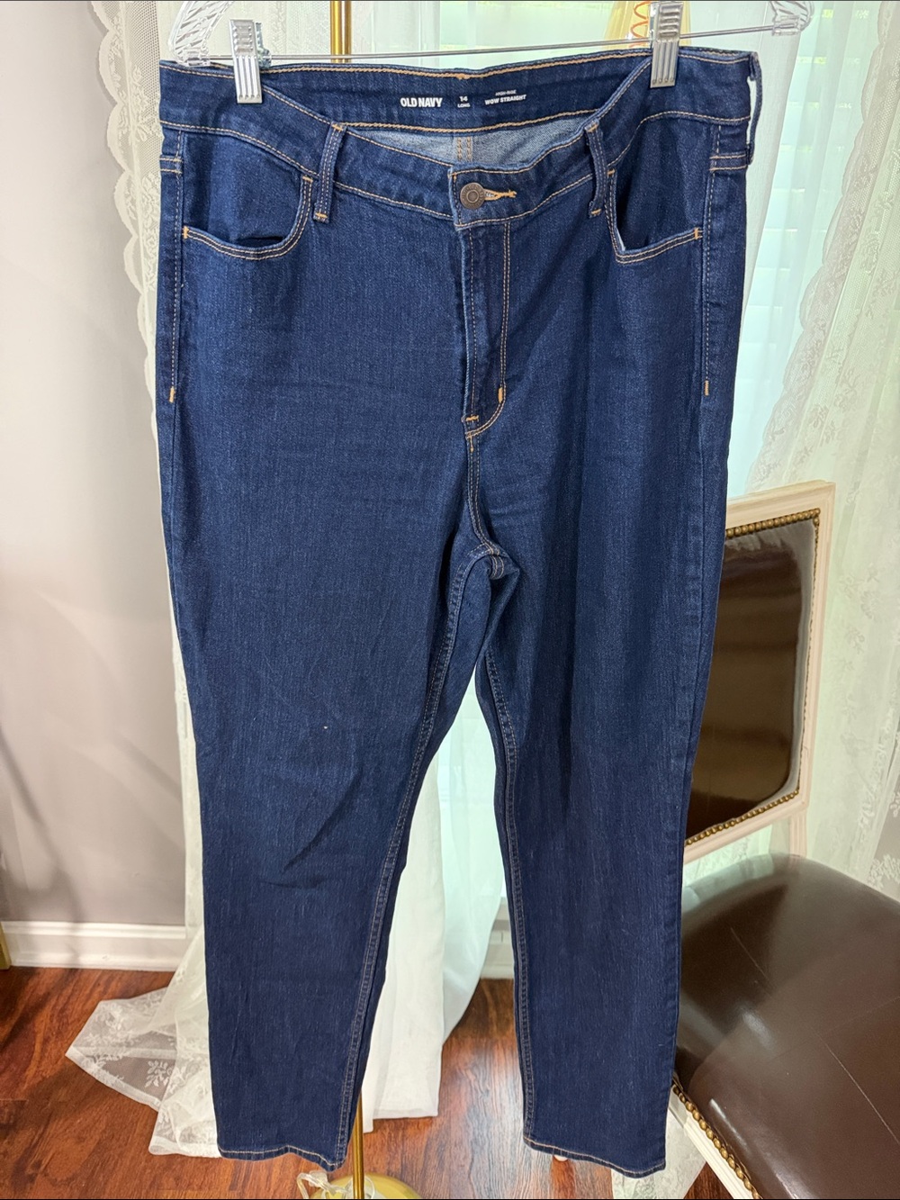 Old Navy Dark Blue Straight Leg Jeans
